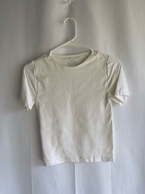 eye candy White Cropped Short Sleeve Tee